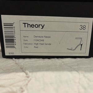 Theory. Red High Heel Sandal. Size 38/7 US